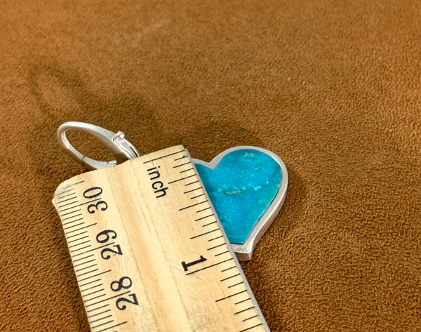 Large Turquoise Heart Pendant by Gloria Sawin and John Hull