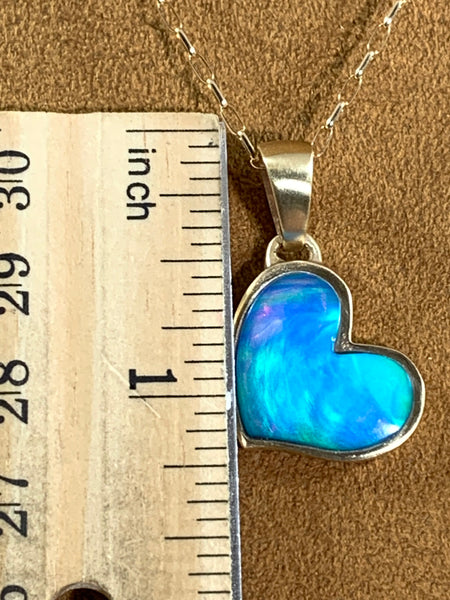 Opal Gold Heart on Gold Chain by Gloria Sawin and John Hull