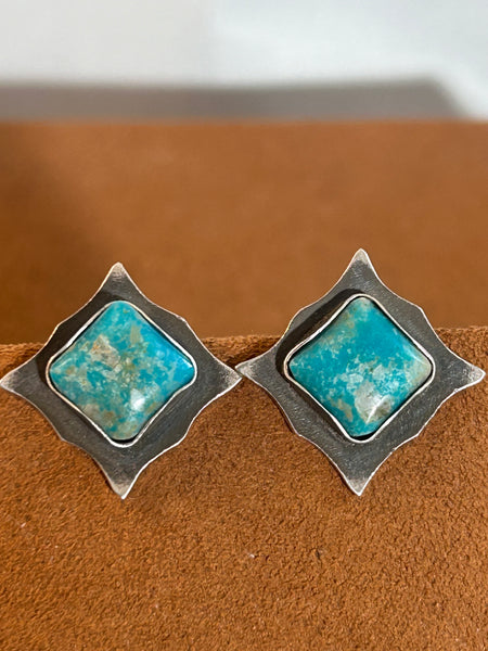 Wave Turquoise Earrings by Clif Doran
