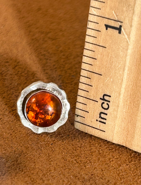 Circle Amber Studs by Clif Doran