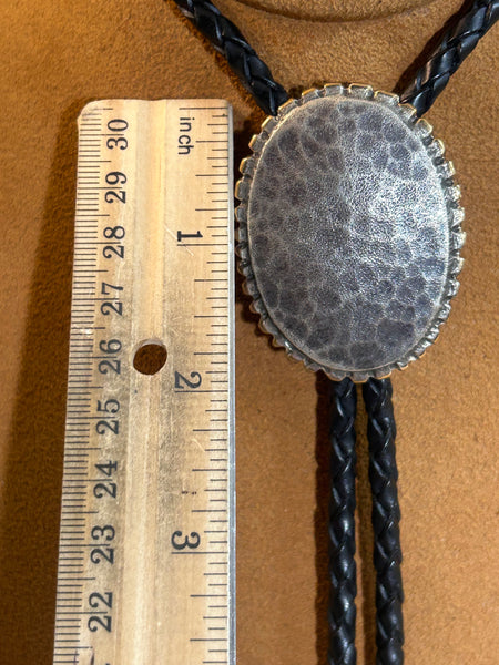 Hammered Oval Bolo by Cliff Doran