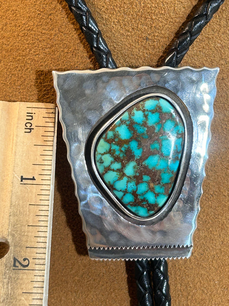 High Grade Kingman Turquoise Bolo by Cliff Doran
