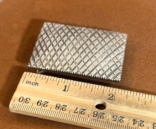 Checkered Sterling Silver Buckle by Clif Doran