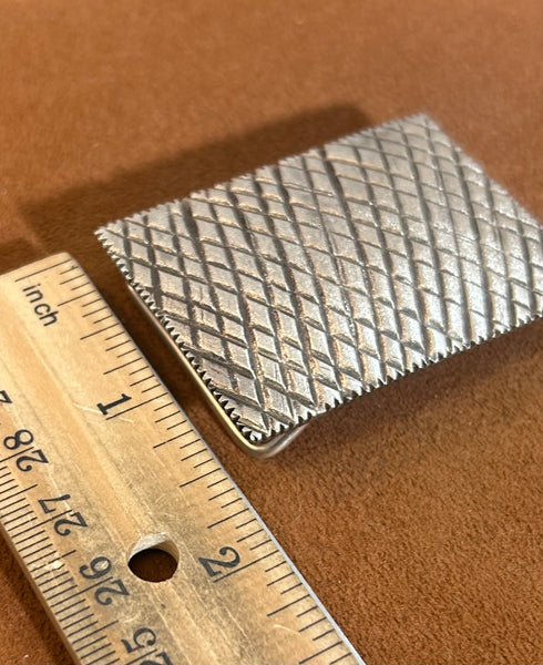 Checkered Sterling Silver Buckle by Clif Doran