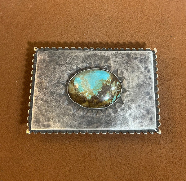 Turquoise Sunburst Buckle by Clif Doran