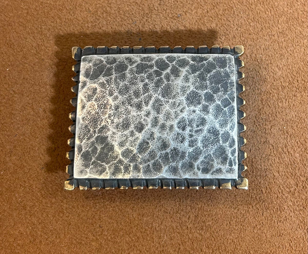 Dark Hammered Sterling Silver Buckle by Clif Doran