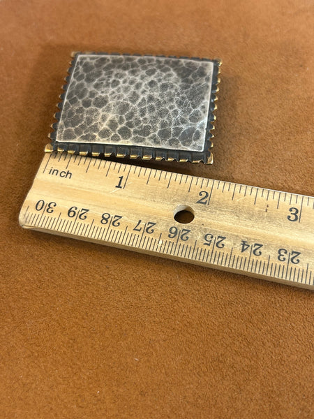 Dark Hammered Sterling Silver Buckle by Clif Doran