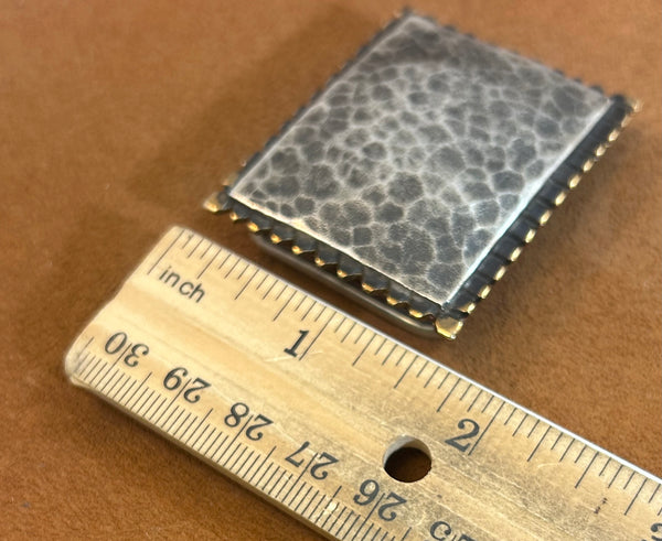 Dark Hammered Sterling Silver Buckle by Clif Doran