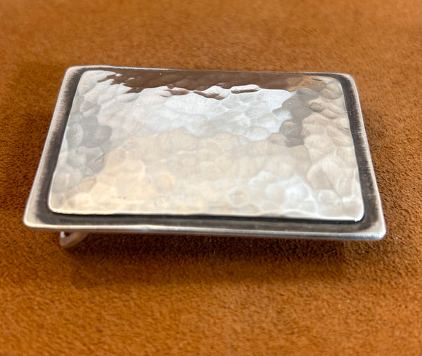 Hammered Sterling Silver Buckle by Clif Doran