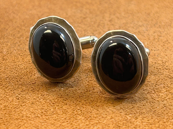 Oval Onyx Cuff Links by Clif Doran