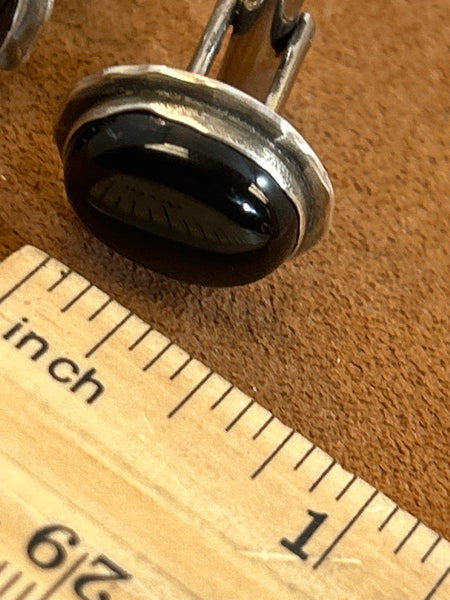 Oval Onyx Cuff Links by Clif Doran