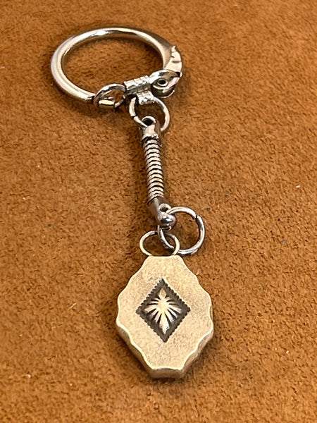 Double Sided Stamped Sterling Silver Key Chain by Clif Doran