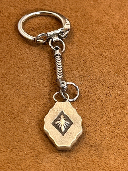 Double Sided Stamped Sterling Silver Key Chain by Clif Doran
