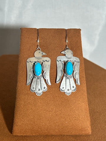 Thunderbird Turquoise Earrings by Mary Teller