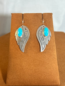 Angel Wing Turquoise Earrings by Mary Teller