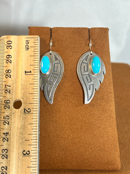 Angel Wing Turquoise Earrings by Mary Teller