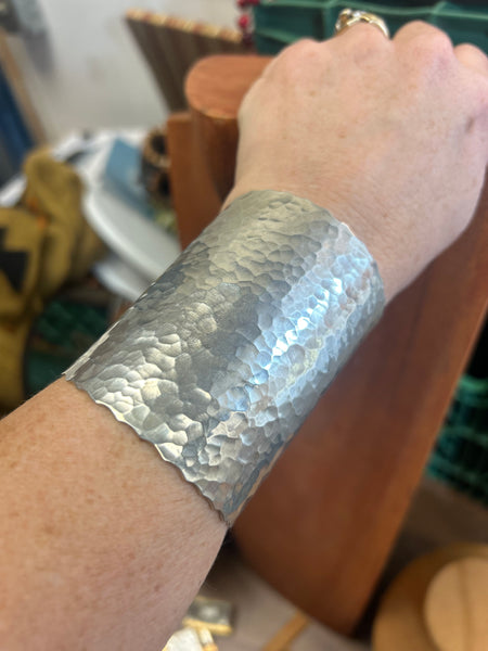 Wide Silver Cuff by Clif Doran