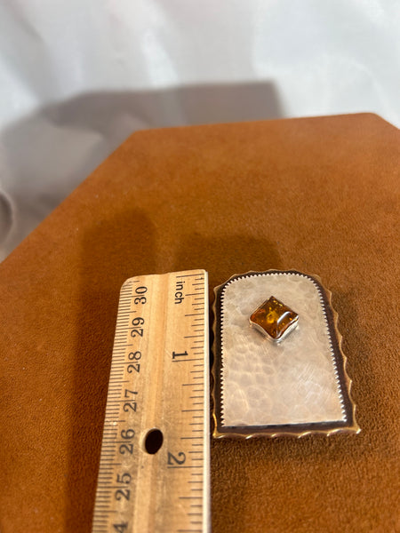 Amber Hammered Money Clip by Clif Doran
