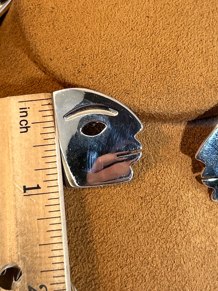 Vintage Mexican Sterling Silver Face Set Artist unknown