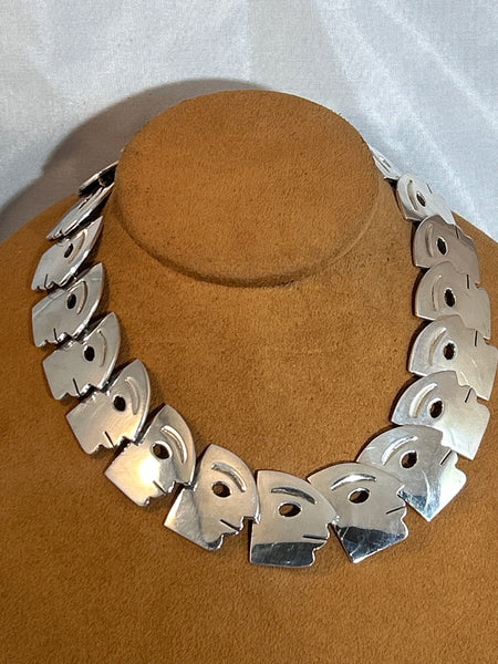 Vintage Mexican Sterling Silver Face Set Artist unknown