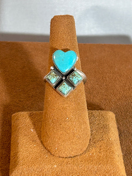 Three Stone Heart Ring by First American Traders.