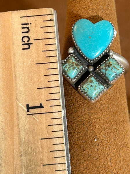 Three Stone Heart Ring by First American Traders.