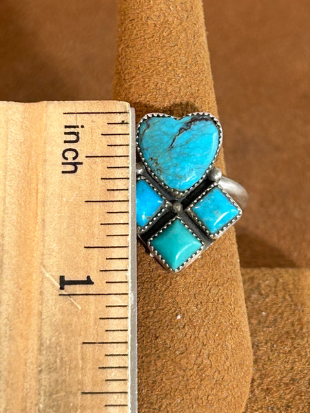 Three Stone Heart Ring by First American Traders.