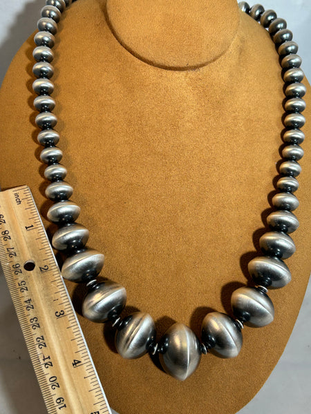 26 Inch Old Fashioned Navajo Bead Necklace by Ruby Haley