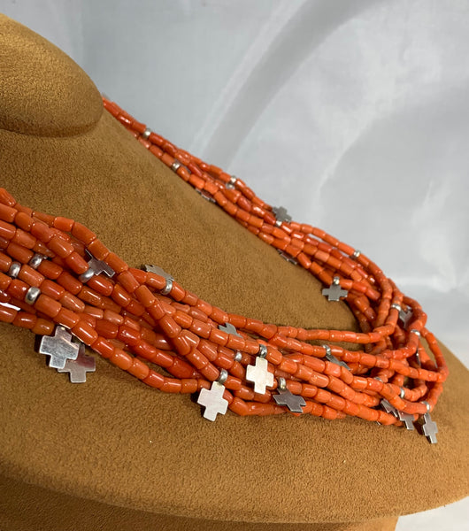 Twelve Strand Coral Necklace by Dennis Hogan