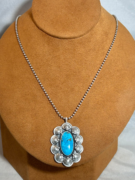 Scalloped Stamped Pendant Necklace by Keri Muniz