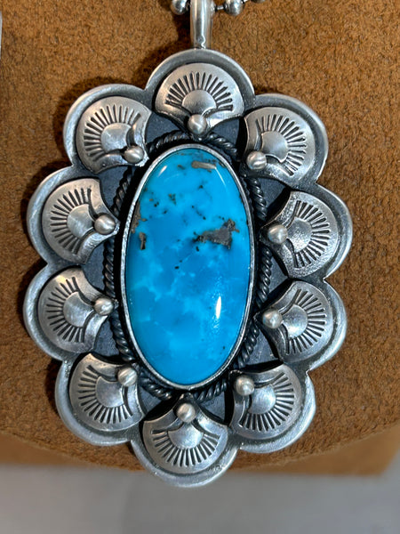 Scalloped Stamped Pendant Necklace by Keri Muniz