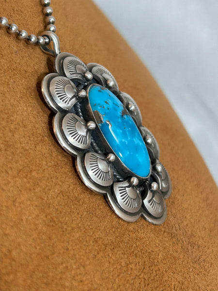 Scalloped Stamped Pendant Necklace by Keri Muniz