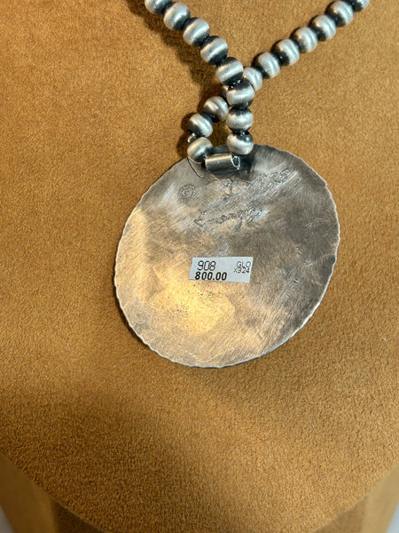 Sterling Silver Disk and Bead Necklace by Gloria Sawin