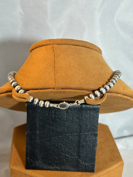 Sterling Silver Disk and Bead Necklace by Gloria Sawin