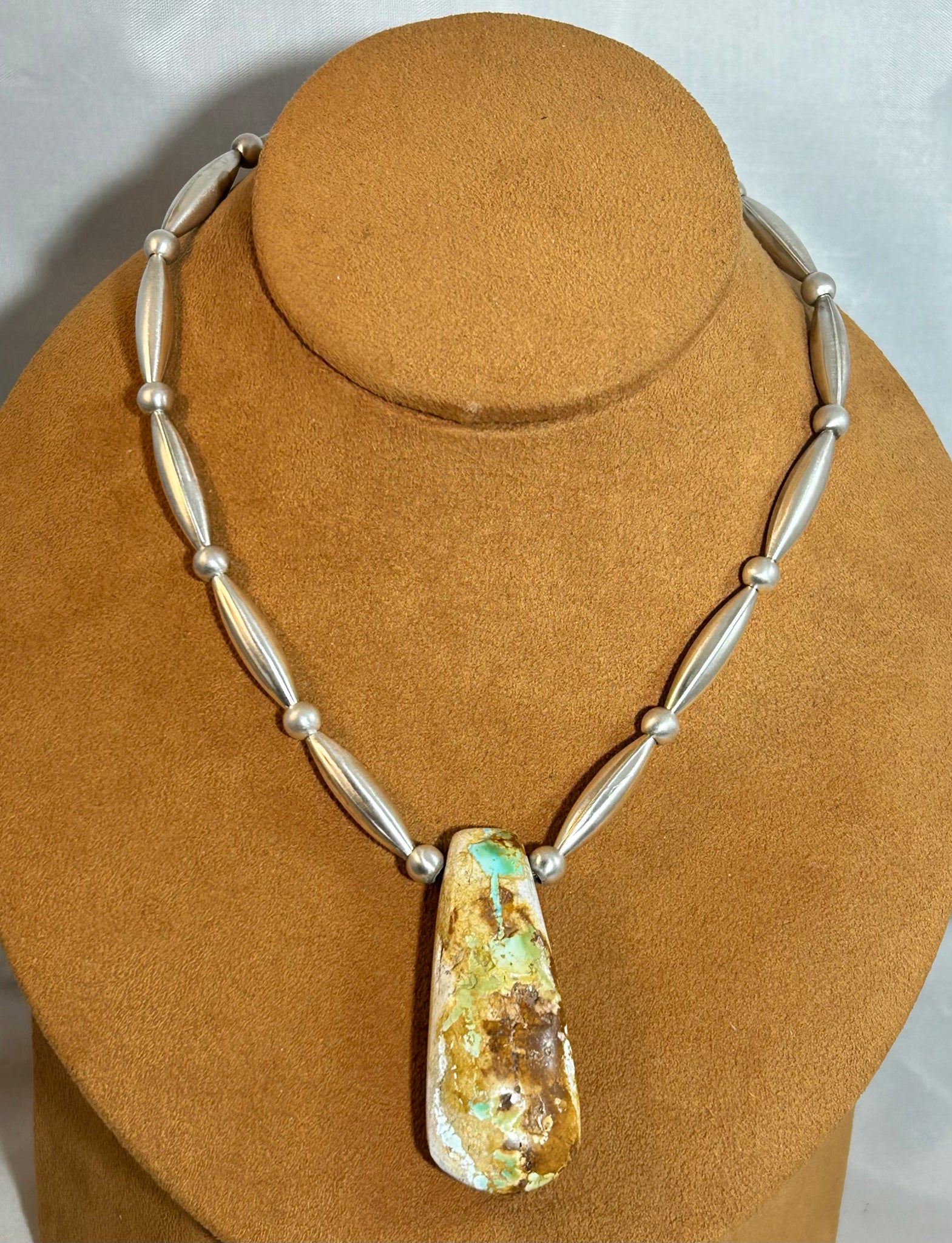 Reversible Cerrillos Turquoise Necklace by Gloria Sawin and John Hull