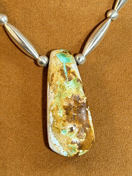 Reversible Cerrillos Turquoise Necklace by Gloria Sawin and John Hull