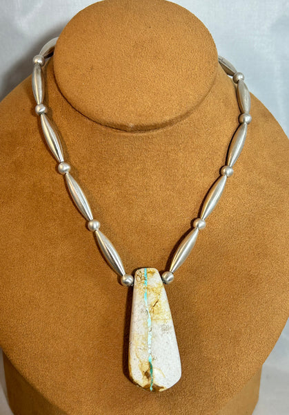 Reversible Cerrillos Turquoise Necklace by Gloria Sawin and John Hull