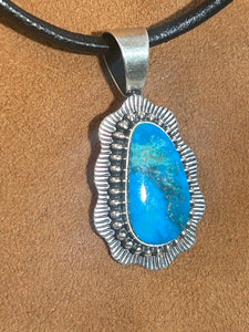 Turquoise Pendant on leather by Kevin Randall Studios