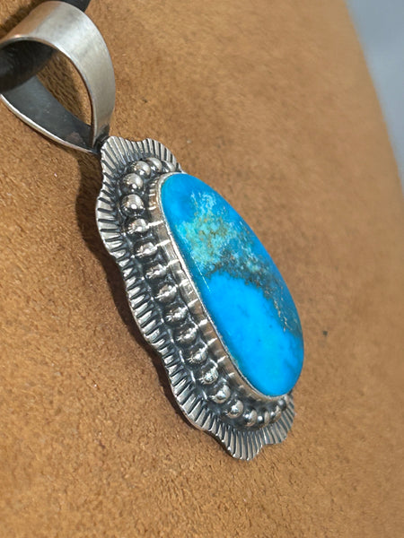 Turquoise Pendant on leather by Kevin Randall Studios