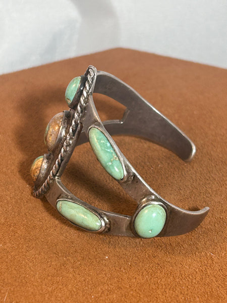 Unique Vintage Green Turquoise Cuff
