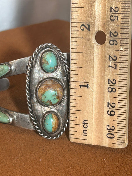 Unique Vintage Green Turquoise Cuff