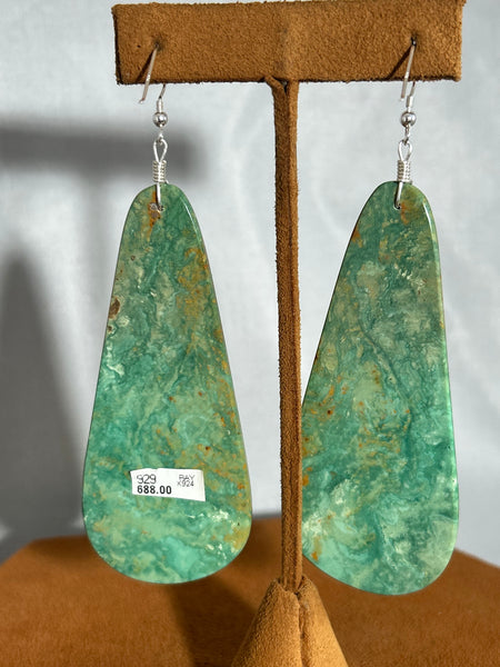 Extra Large Slab Kingman Earring by Kevin Ray Garcia