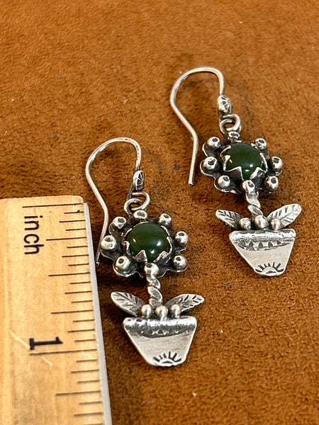 Potted Plant Jade Earrings by Jennifer Favour