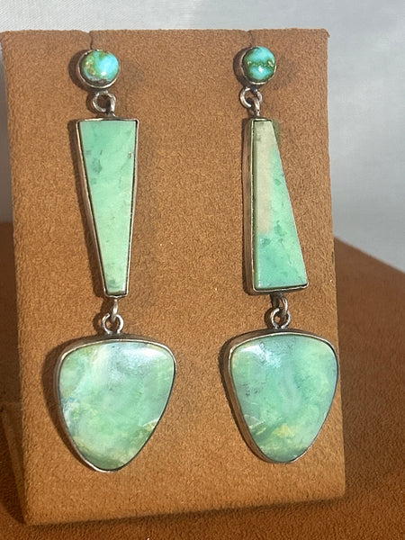 Pastel Green Asymetrical Earrings by Victoria Maase Stoll