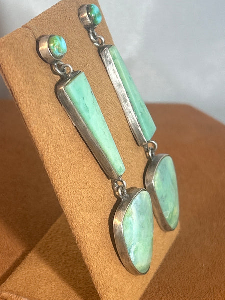 Pastel Green Asymetrical Earrings by Victoria Maase Stoll