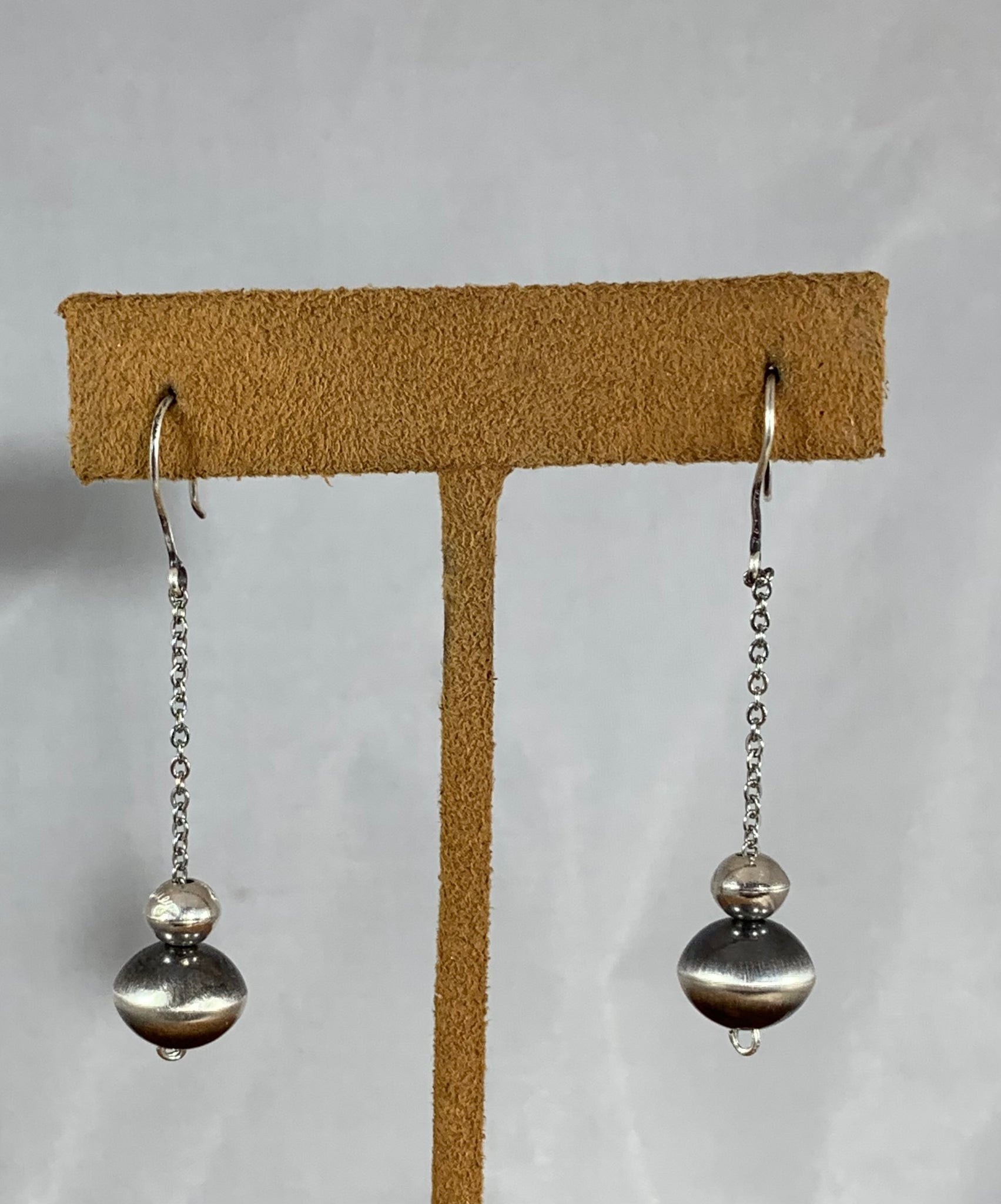 Navajo Bead and Chain Earrings by Veltenia Haley