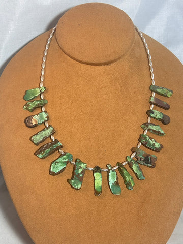Variscite Slab Necklace by Petra Nalini Palmer