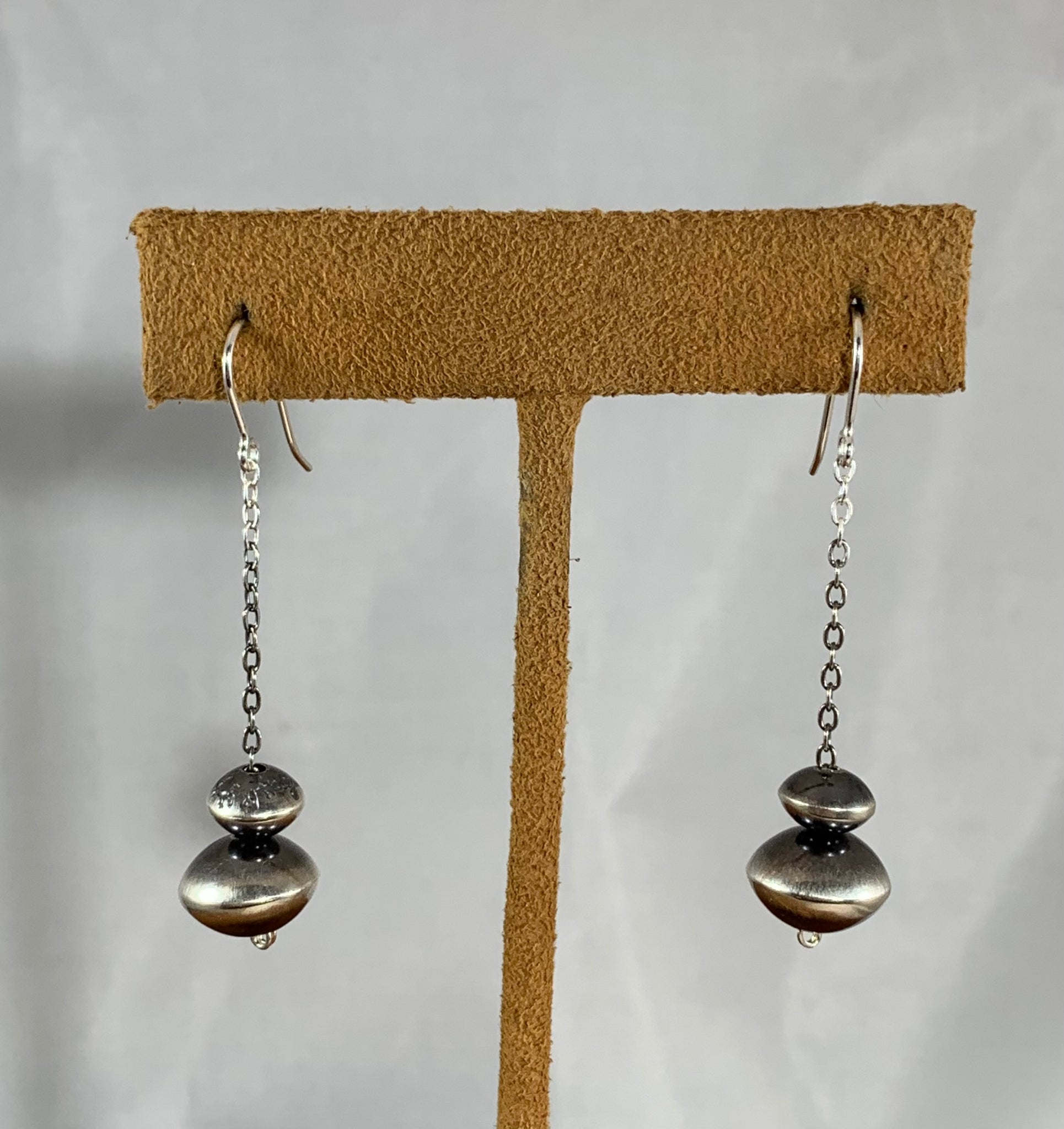 Navajo Bead and Chain Earrings by Veltenia Haley