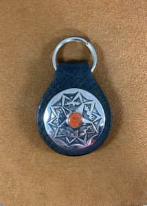 Silver and Coral Key Fob by Rick Montano