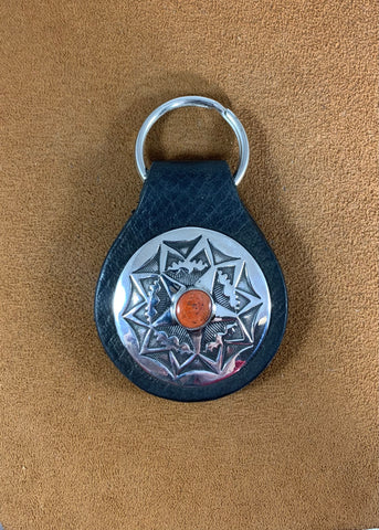 Silver and Coral Key Fob by Rick Montano